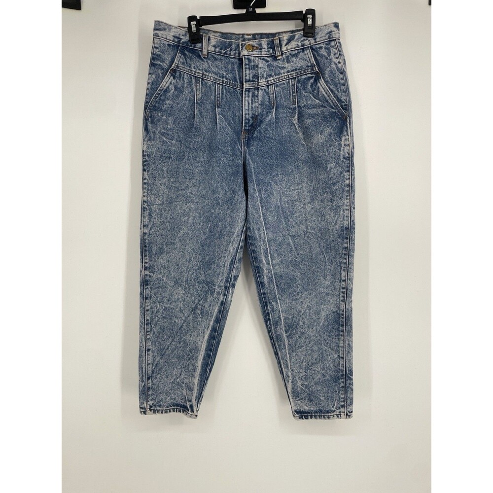 Vintage 80s Chic Jeans Size 20 P Acid Wash Pleated High Rise Tapered Made USA